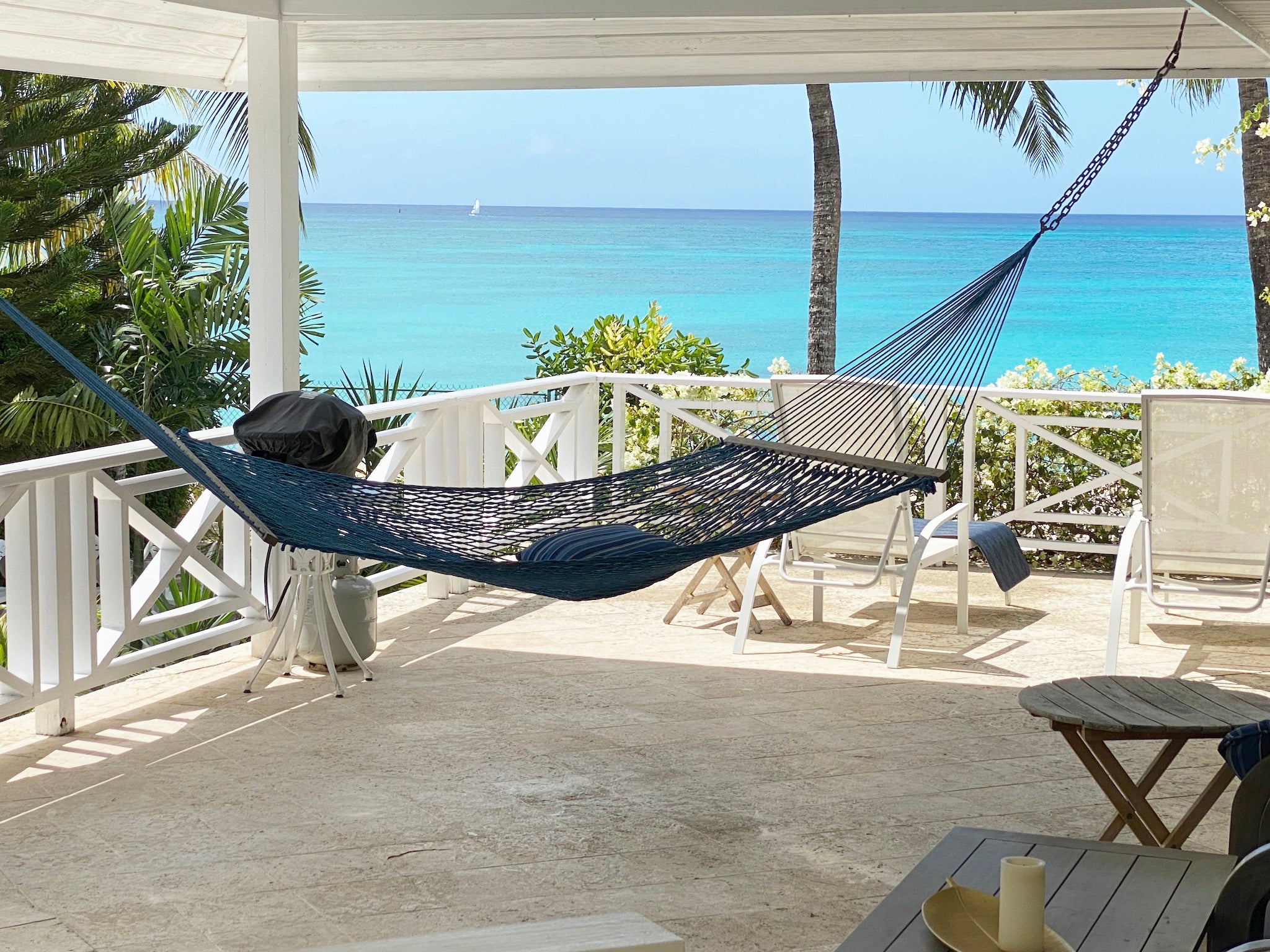 There are many places to relax outdoors at Tantalus Villa.
